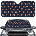 Orange Fox Pattern Print Car Windshield Sun Shade