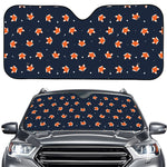 Orange Fox Pattern Print Car Windshield Sun Shade