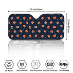 Orange Fox Pattern Print Car Windshield Sun Shade
