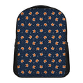 Orange Fox Pattern Print Casual Backpack