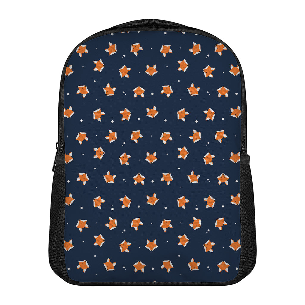 Orange Fox Pattern Print Casual Backpack