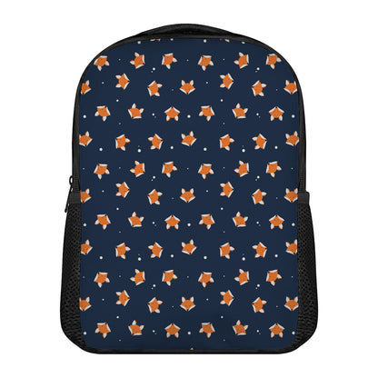 Orange Fox Pattern Print Casual Backpack
