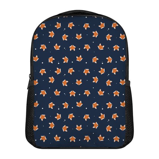 Orange Fox Pattern Print Casual Backpack