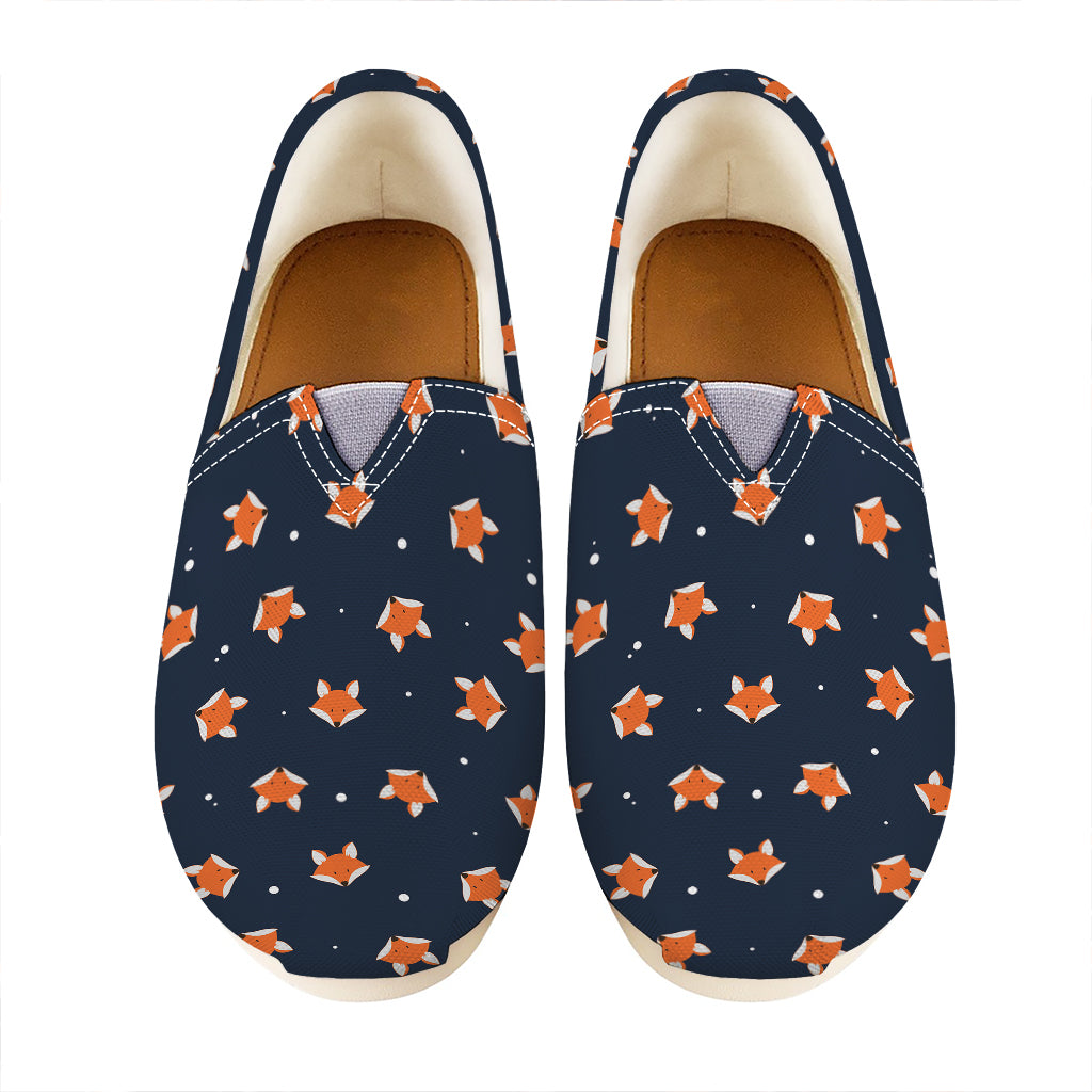 Orange Fox Pattern Print Casual Shoes