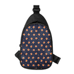 Orange Fox Pattern Print Chest Bag