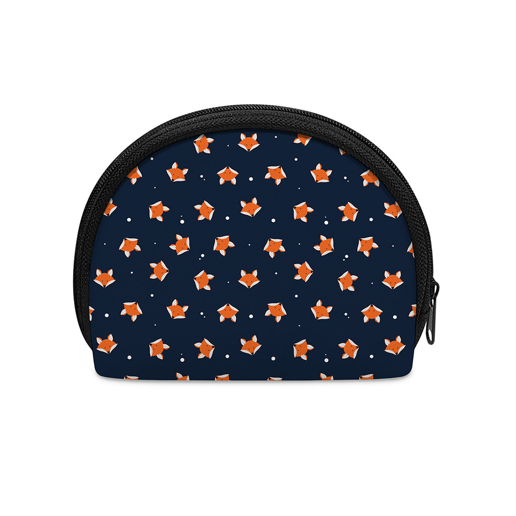 Orange Fox Pattern Print Coin Purse