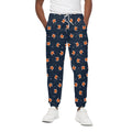 Orange Fox Pattern Print Cotton Sweatpants