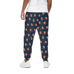Orange Fox Pattern Print Cotton Pants