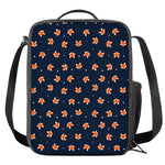 Orange Fox Pattern Print Crossbody Lunch Bag