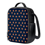Orange Fox Pattern Print Crossbody Lunch Bag