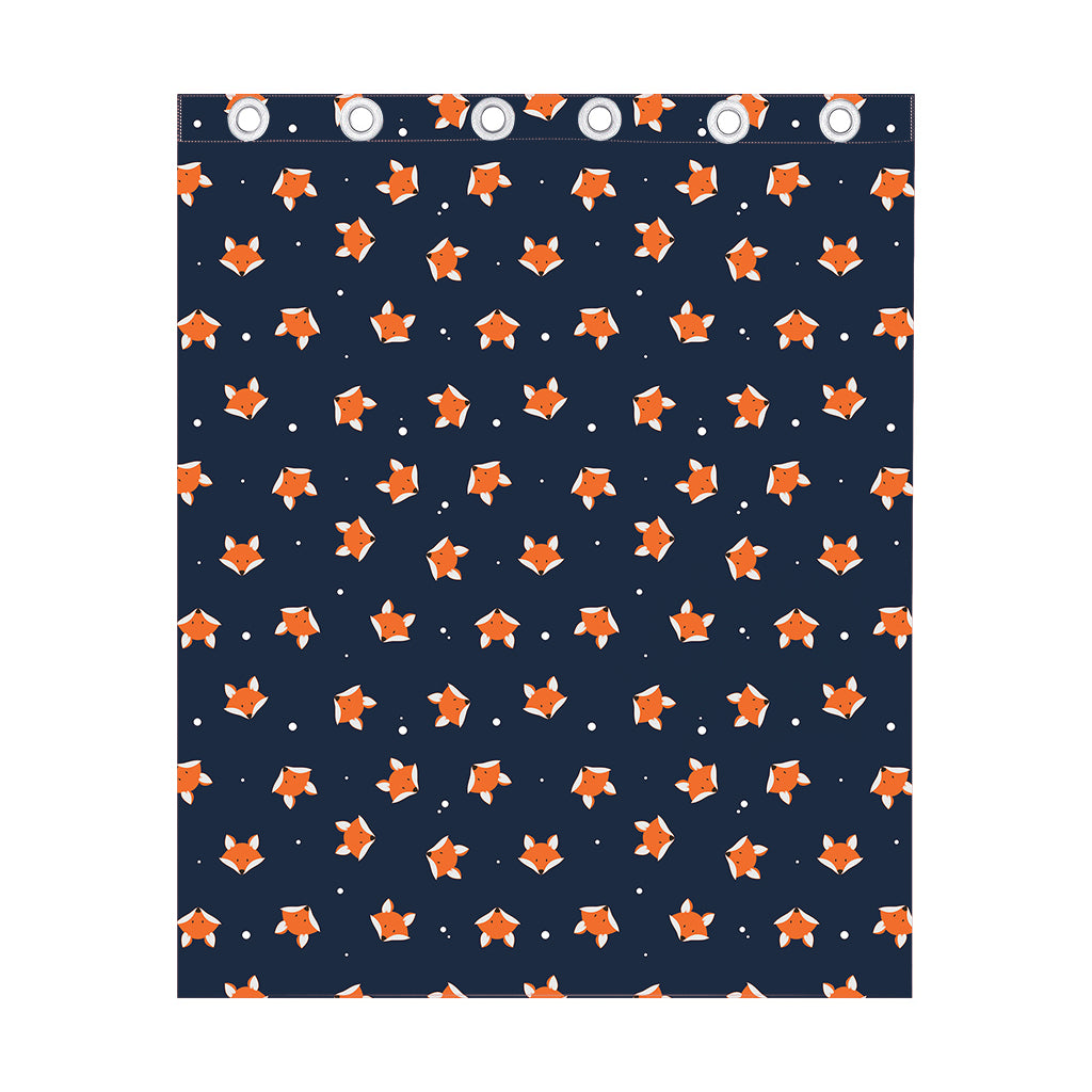 Orange Fox Pattern Print Curtain