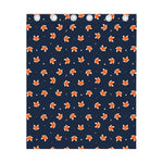 Orange Fox Pattern Print Curtain