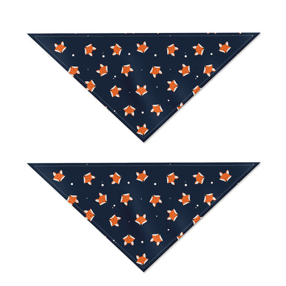 Orange Fox Pattern Print Dog Bandana