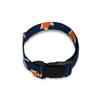 Orange Fox Pattern Print Dog Collar