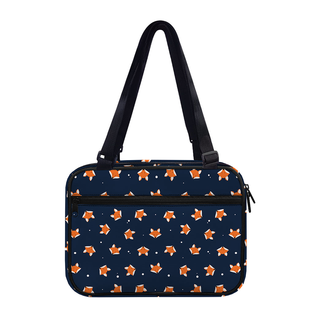 Orange Fox Pattern Print Double Strap Bible Bag
