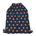 Orange Fox Pattern Print Drawstring Bag