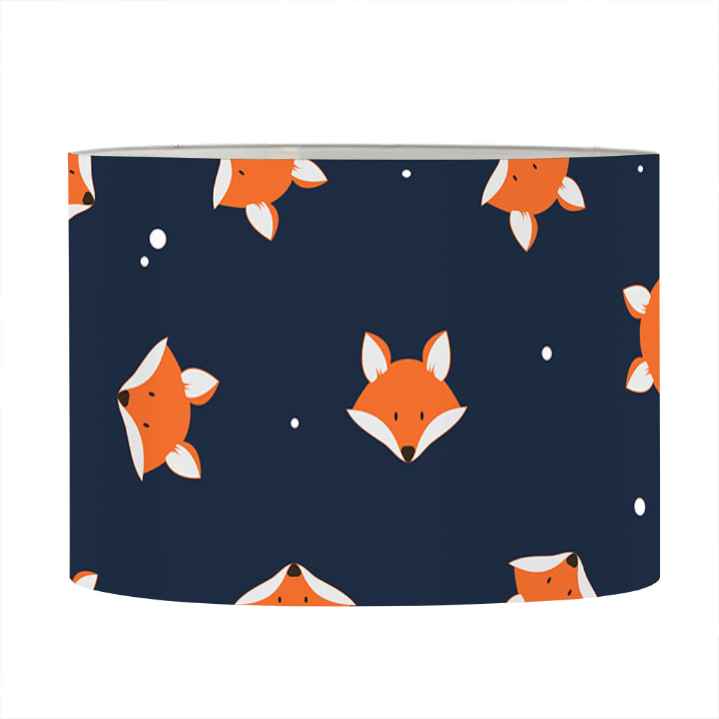 Orange Fox Pattern Print Drum Lamp Shade