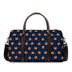 Orange Fox Pattern Print Duffle Bag