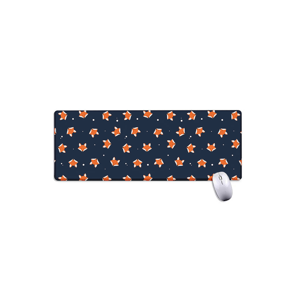 Orange Fox Pattern Print Extended Mouse Pad