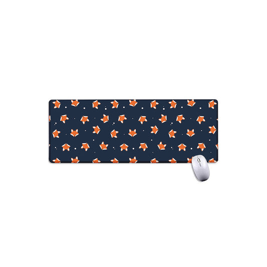 Orange Fox Pattern Print Extended Mouse Pad
