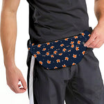 Orange Fox Pattern Print Fanny Pack