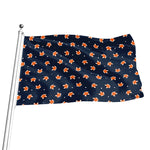 Orange Fox Pattern Print Flag