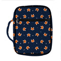 Orange Fox Pattern Print Front Pocket Bible Bag