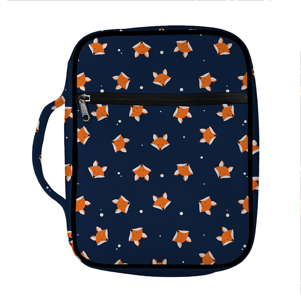 Orange Fox Pattern Print Front Pocket Bible Bag