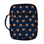 Orange Fox Pattern Print Front Pocket Bible Bag