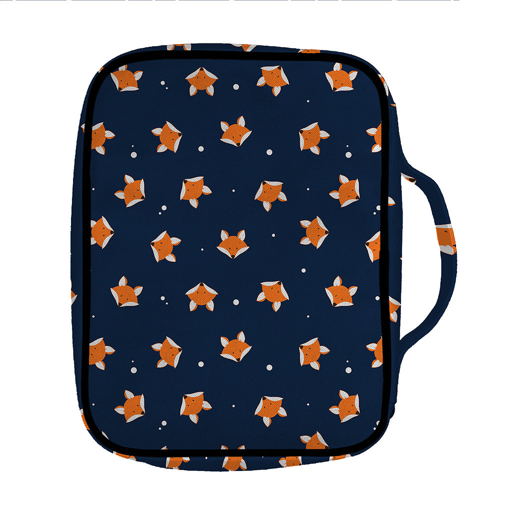 Orange Fox Pattern Print Front Pocket Bible Bag
