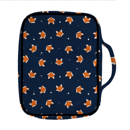 Orange Fox Pattern Print Front Pocket Bible Bag