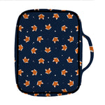 Orange Fox Pattern Print Front Pocket Bible Bag