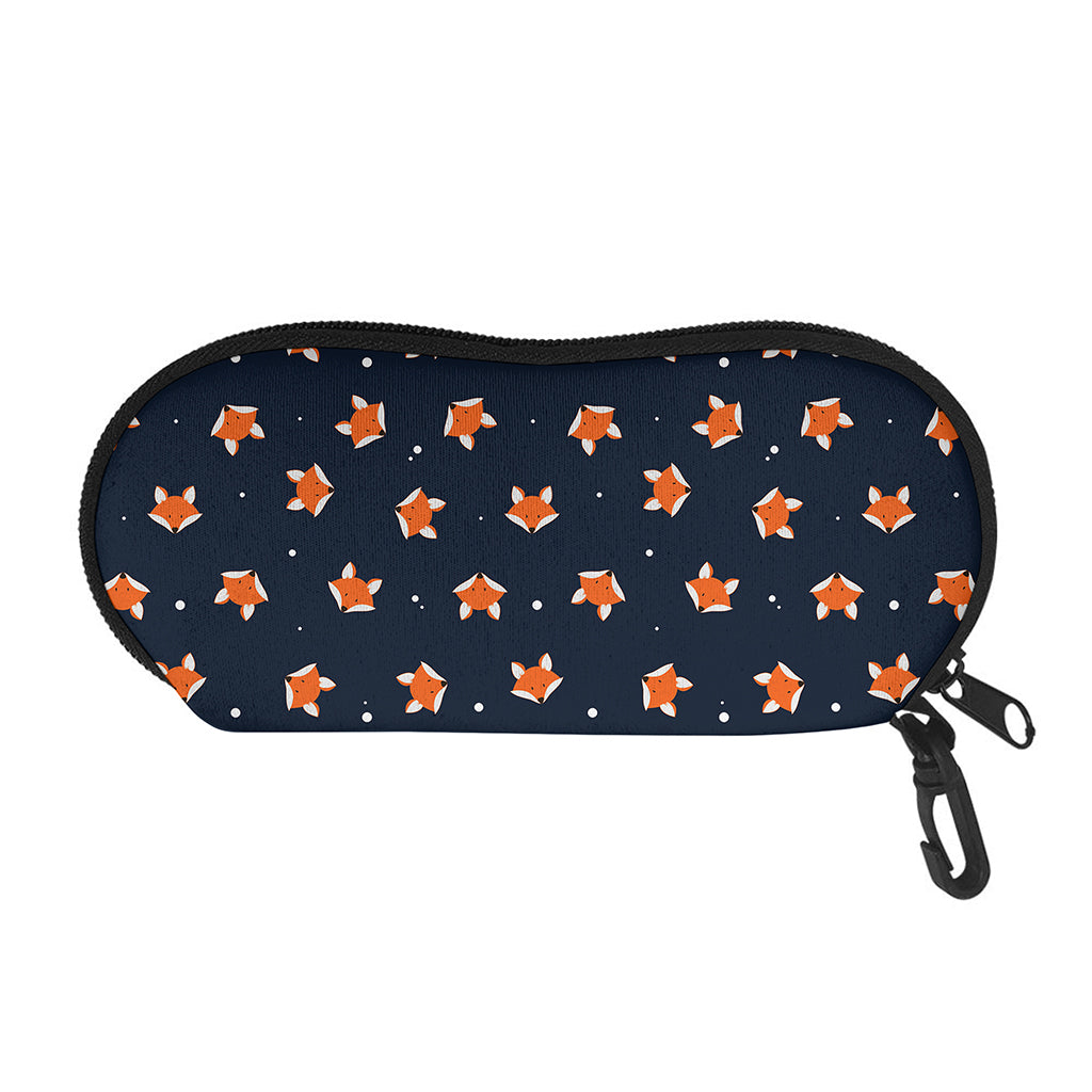 Orange Fox Pattern Print Glasses Case