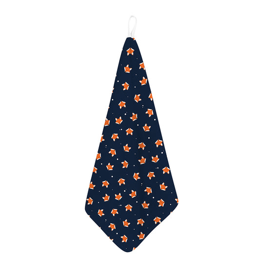 Orange Fox Pattern Print Hand Towel