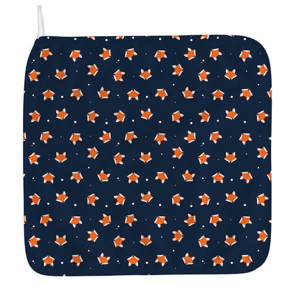 Orange Fox Pattern Print Hand Towel