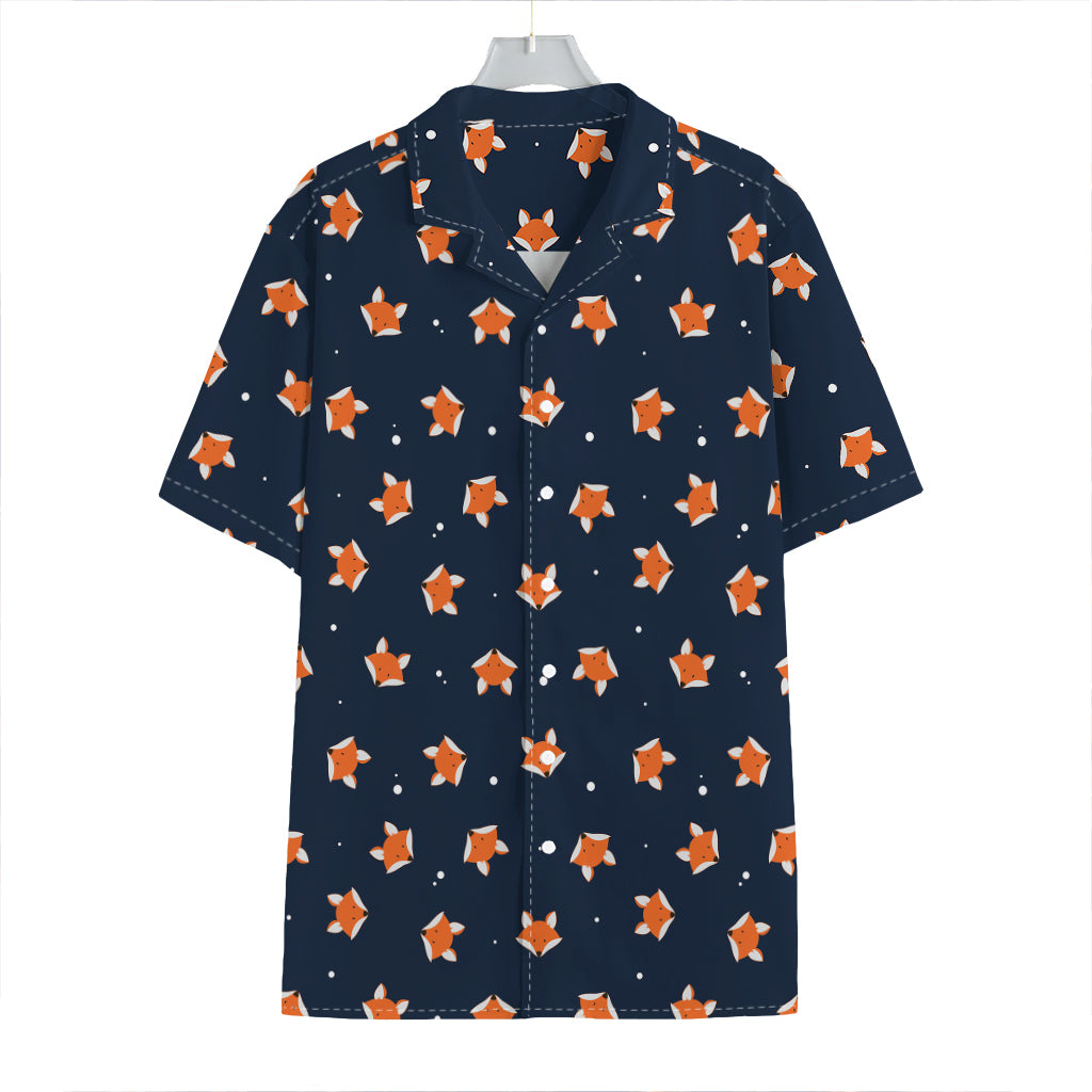 Orange Fox Pattern Print Hawaiian Shirt