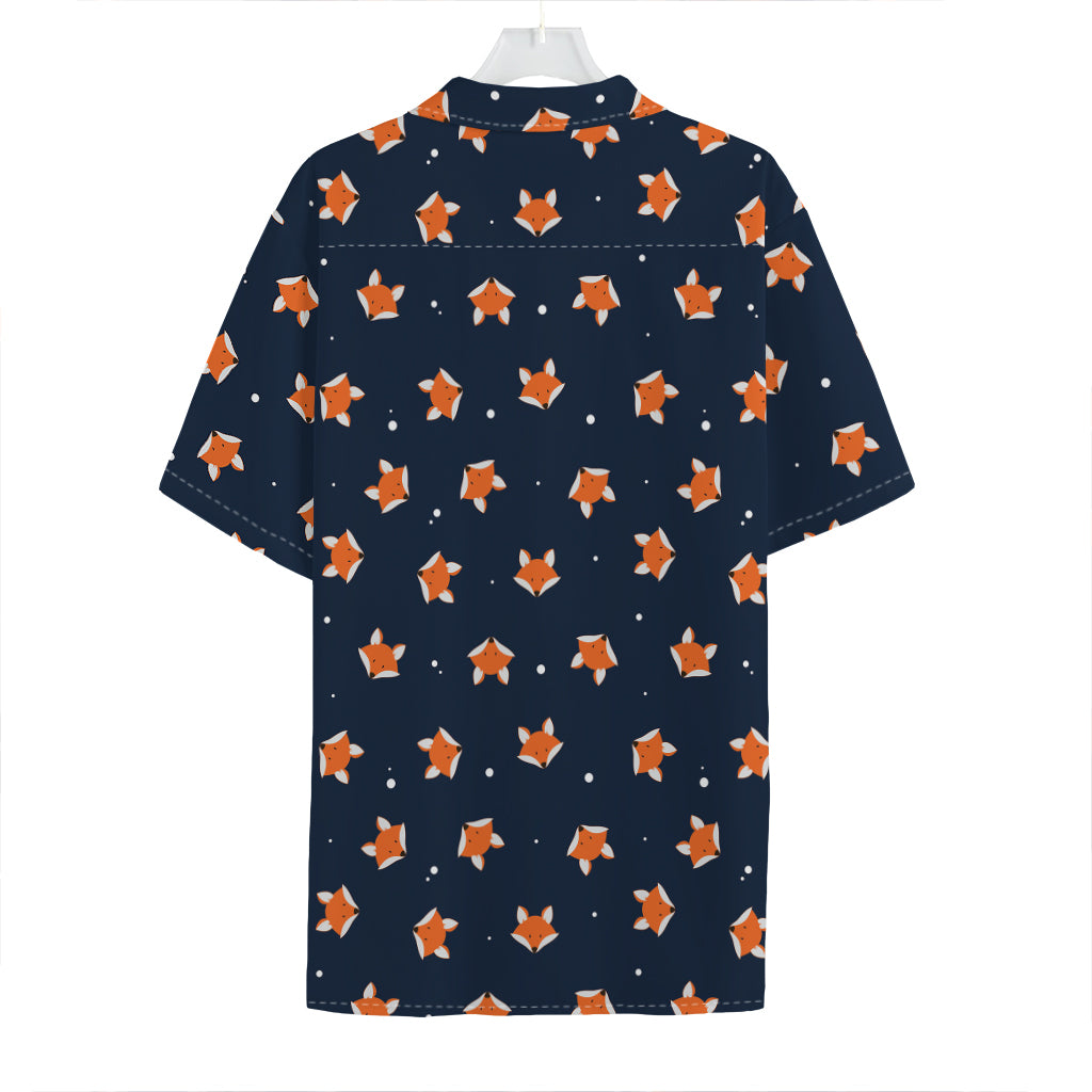 Orange Fox Pattern Print Hawaiian Shirt