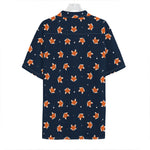 Orange Fox Pattern Print Hawaiian Shirt