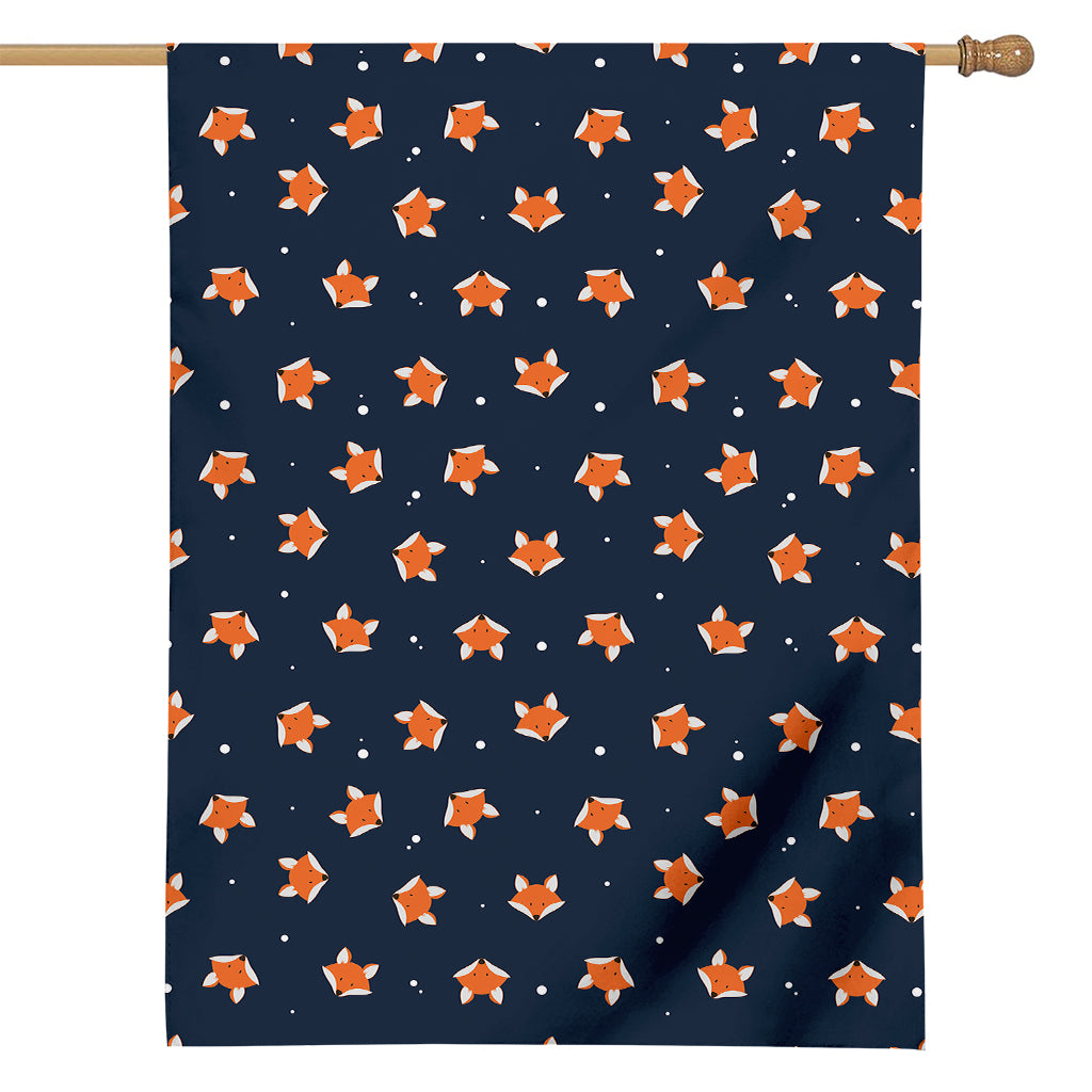 Orange Fox Pattern Print House Flag
