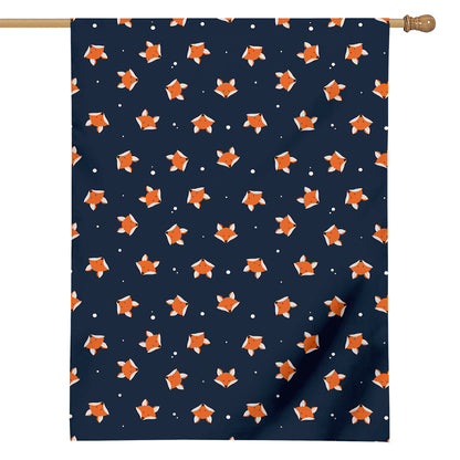 Orange Fox Pattern Print House Flag