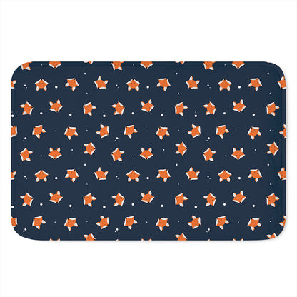 Orange Fox Pattern Print Indoor Door Mat