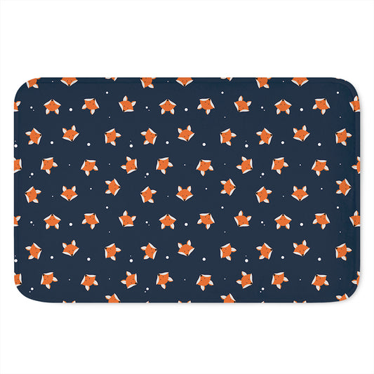 Orange Fox Pattern Print Indoor Door Mat
