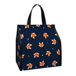 Orange Fox Pattern Print Insulated Lunch Tote