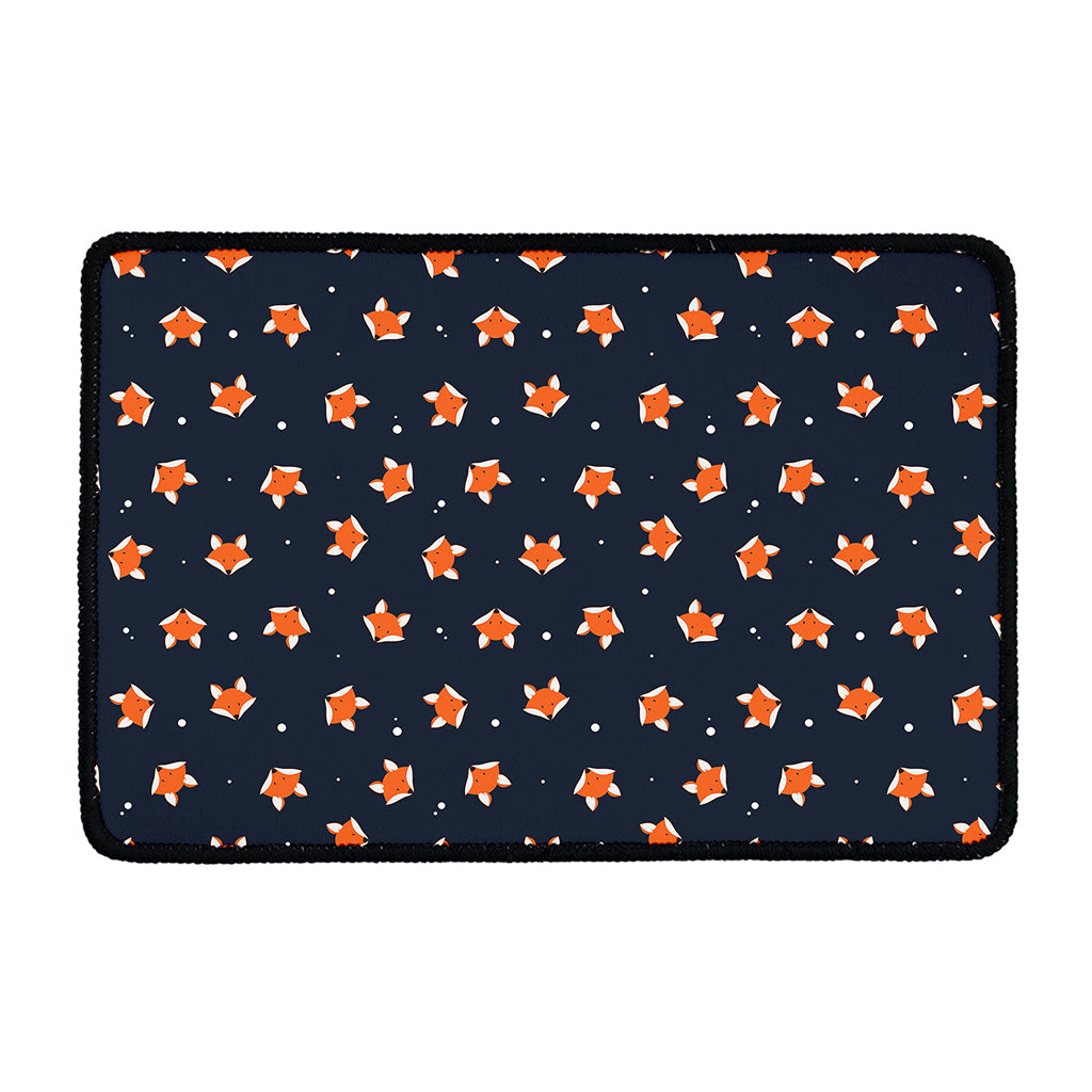 Orange Fox Pattern Print Kitchen Mat