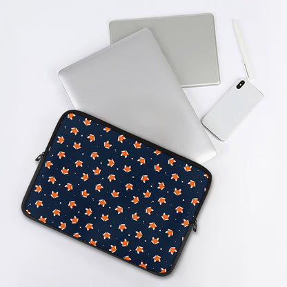 Orange Fox Pattern Print Laptop Sleeve