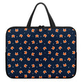 Orange Fox Pattern Print Laptop Sleeve With Handle
