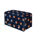 Orange Fox Pattern Print Leather Tissue Box Cover