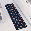 Orange Fox Pattern Print Long Kitchen Mat