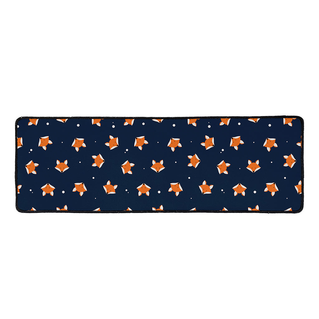 Orange Fox Pattern Print Long Kitchen Mat