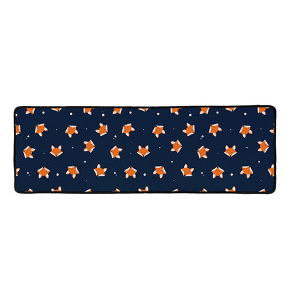 Orange Fox Pattern Print Long Kitchen Mat